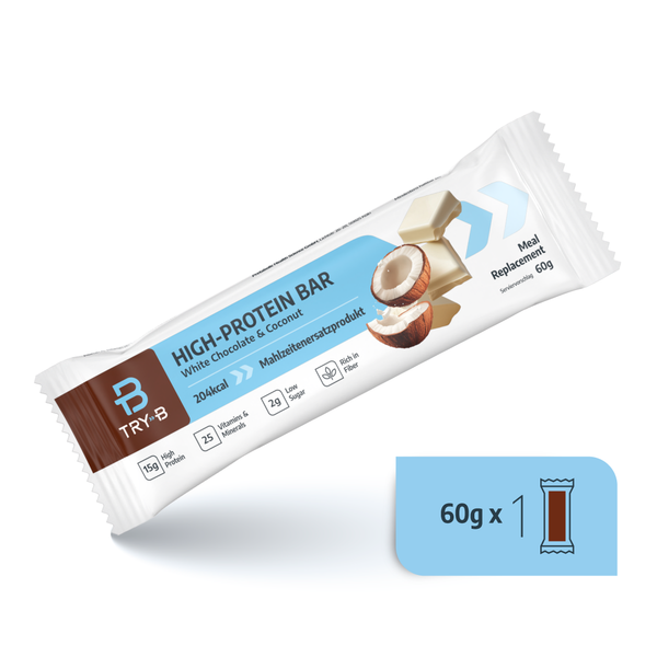 TRY-B White Chocolate & Coconut Mahlzeitenersatz-Riegel