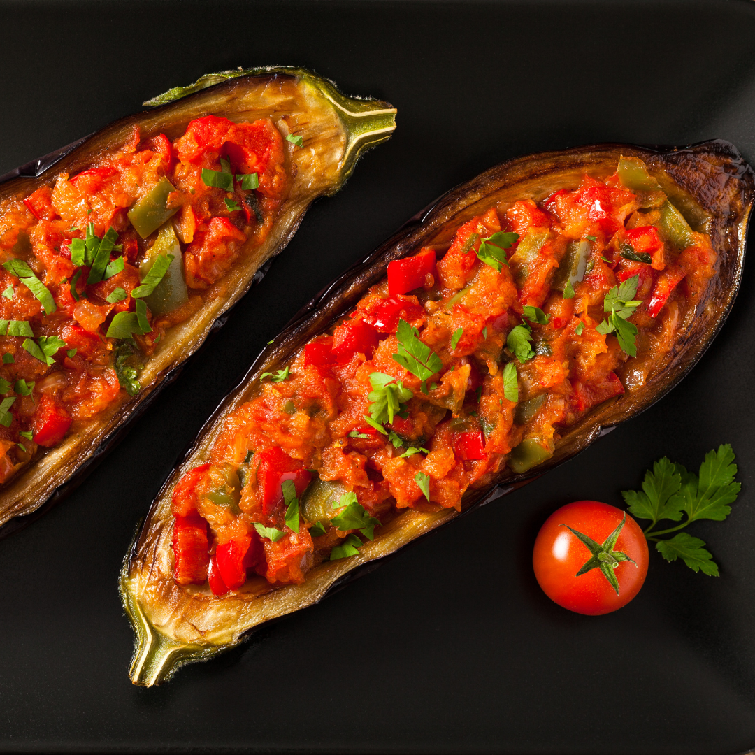 Überbackene Aubergine