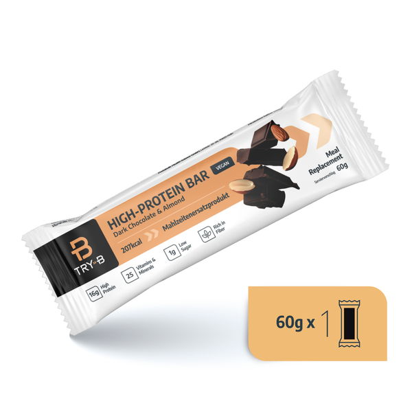 TRY-B Dark Chocolate & Almond Mahlzeitenersatz-Riegel