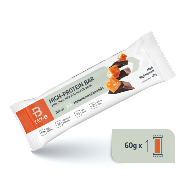 TRY-B Milk Chocolate Salted Caramel Mahlzeitenersatz-Riegel