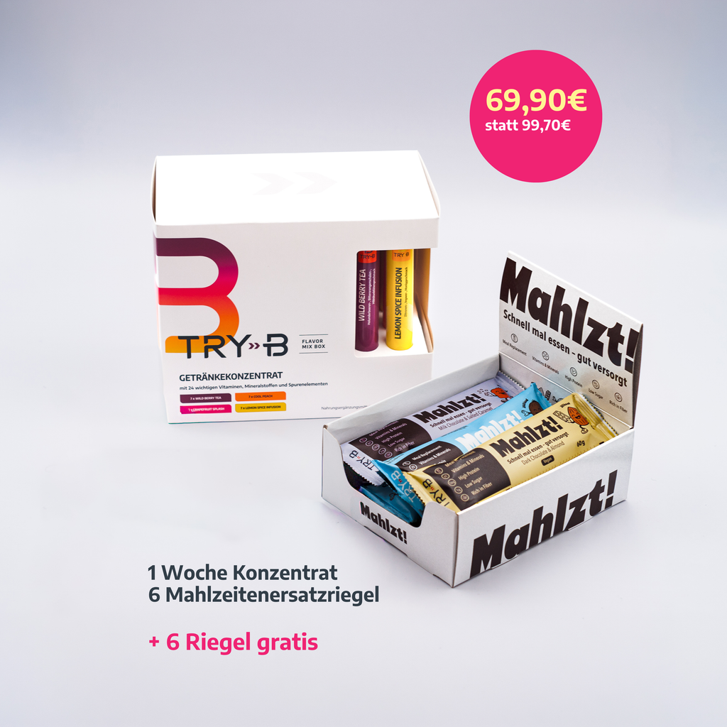 TRY-B Summerbundle – 1 Starterbundle + 6 Mahlzt! Riegel geschenkt