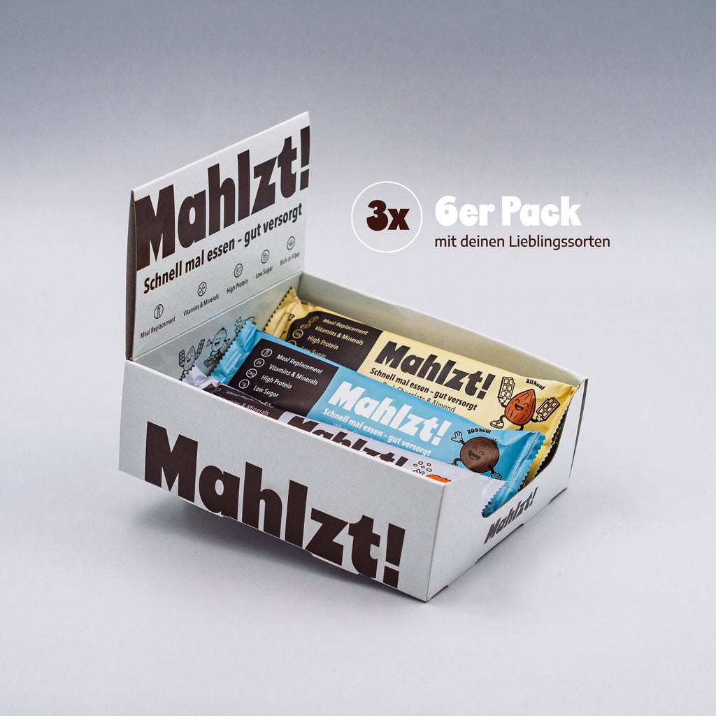 Mahlzt! Vorteilspaket – 18 Riegel (3×6er Box)